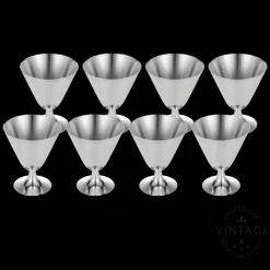 Cadeaux Cocktails Et Spiritueux*Christofle 8 Coupes à Cocktail argentées - Vintage