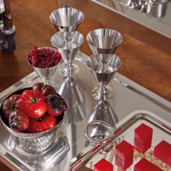 Cadeaux Cocktails Et Spiritueux*Christofle 8 Coupes à Cocktail argentées - Vintage