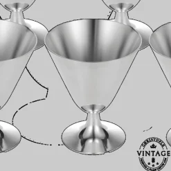 Cadeaux Cocktails Et Spiritueux*Christofle 8 Coupes à Cocktail argentées - Vintage