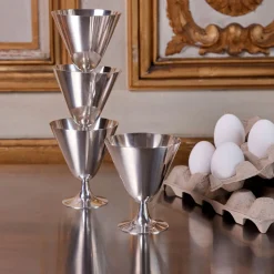 Cadeaux Cocktails Et Spiritueux*Christofle 8 Coupes à Cocktail argentées - Vintage