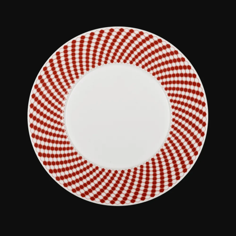 Assiettes*Christofle Assiette à dessert en porcelaine - Rouge