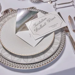 Assiettes*Christofle Assiette à dessert/gâteaux en porcelaine finition Or