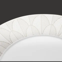 Assiettes*Christofle Assiette Américaine en porcelaine finition Platine