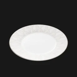 Assiettes*Christofle Assiette Américaine en porcelaine finition Platine
