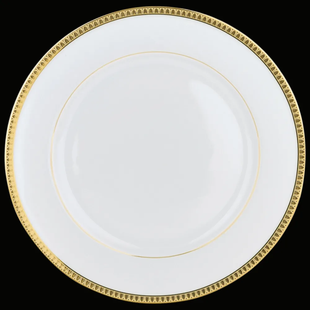 Assiettes*Christofle Assiette américaine en porcelaine finition or
