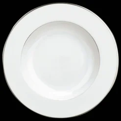 Assiettes*Christofle Assiette creuse à aile en porcelaine finition platine