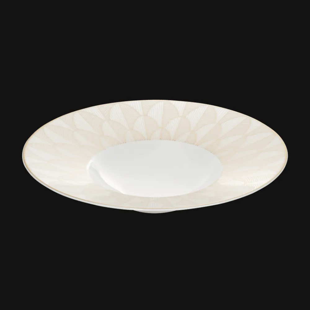 Assiettes*Christofle Assiette creuse à aile large en porcelaine finition Or