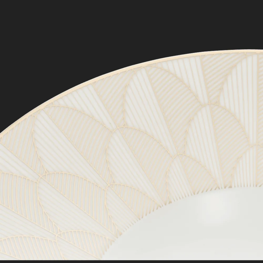 Assiettes*Christofle Assiette creuse à aile large en porcelaine finition Or