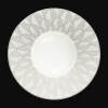 Assiettes*Christofle Assiette creuse à aile large en porcelaine finition Platine