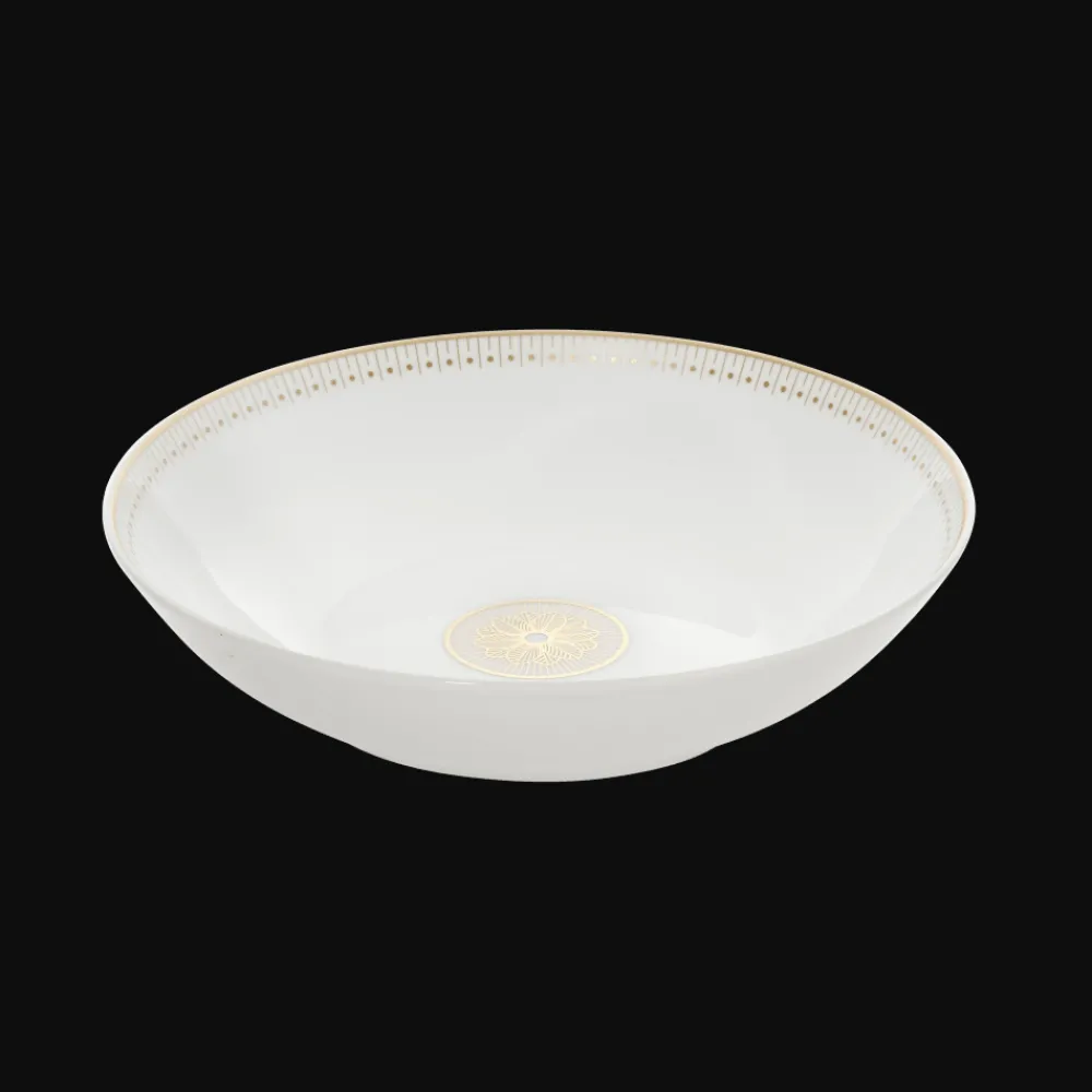 Services Asiatiques|Assiettes*Christofle Assiette Creuse Calotte en porcelaine finition Or