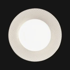 Assiettes*Christofle Assiette de présentation en porcelaine finition Platine