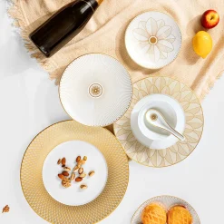 Assiettes*Christofle Assiette de présentation en porcelaine finition Or