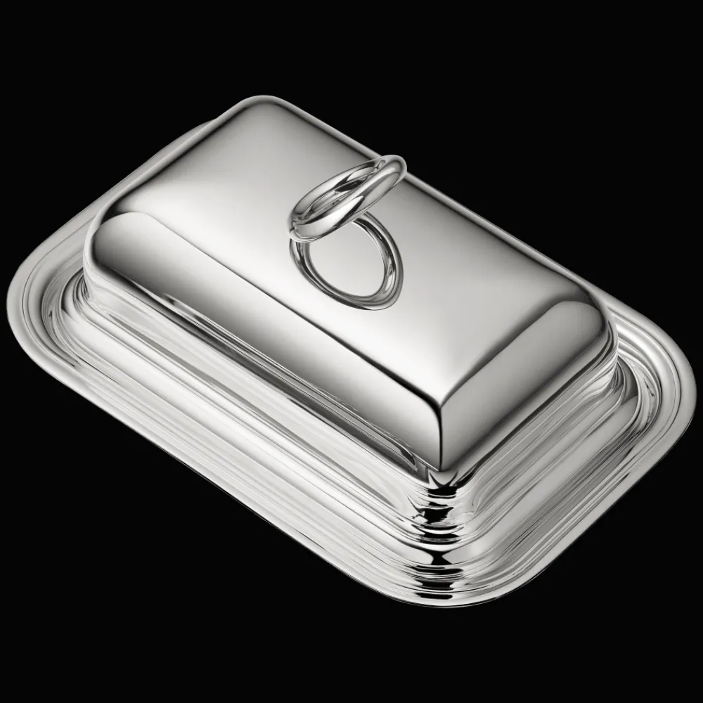 Accessoires De Table|Accessoires Thé Et Café*Christofle Beurrier rectangulaire en métal argenté