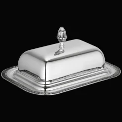 Accessoires Thé Et Café*Christofle Beurrier rectangulaire en métal argenté