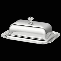 Accessoires De Table|Accessoires Thé Et Café*Christofle Beurrier rectangulaire en métal argenté