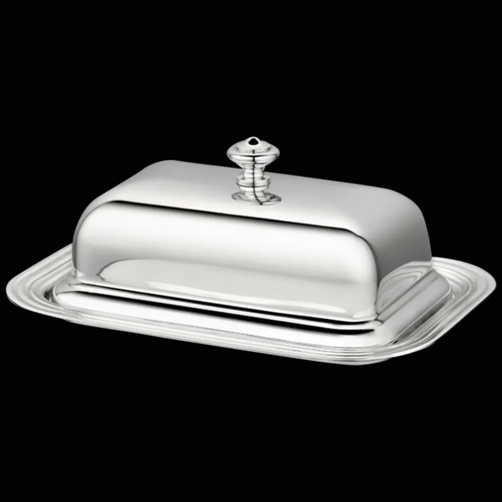 Accessoires De Table|Accessoires Thé Et Café*Christofle Beurrier rectangulaire en métal argenté