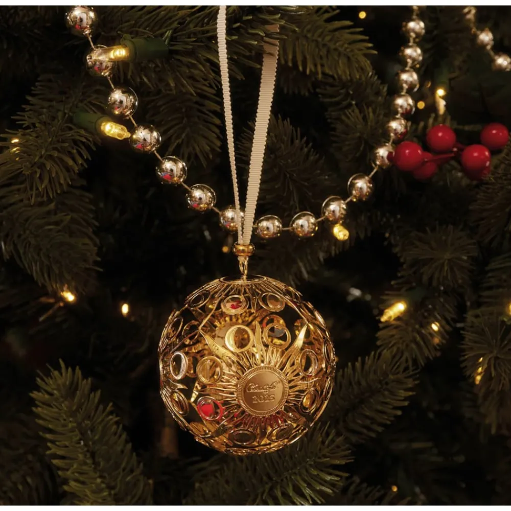 Décorations De Noël|Petite Décoration*Christofle Boule de Noël millésimée Dorée en métal argenté - Edition 2023