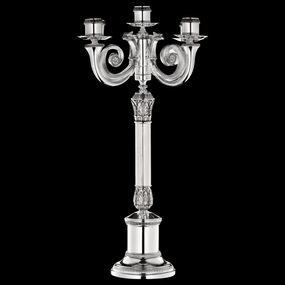 Bougeoirs Et Photophores*Christofle Candélabre 5 bougies en métal argenté