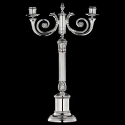 Bougeoirs Et Photophores*Christofle Candélabre 2 bougies en métal argenté