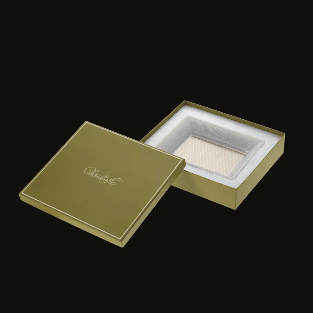 Plateaux Et Vide-Poches*Christofle Coffret Vide-poche en porcelaine finition Or