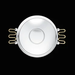 Plats*Christofle Coupe Ronde en métal argenté à Oreilles Dorées