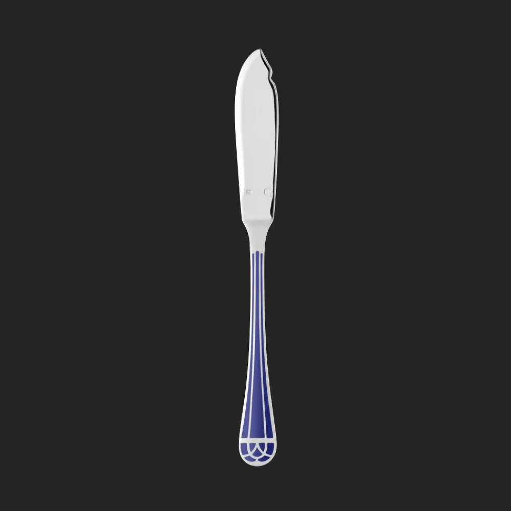 Couteaux Et Portes-Couteaux*Christofle Couteau à poisson en métal argenté - Bleu Marbré