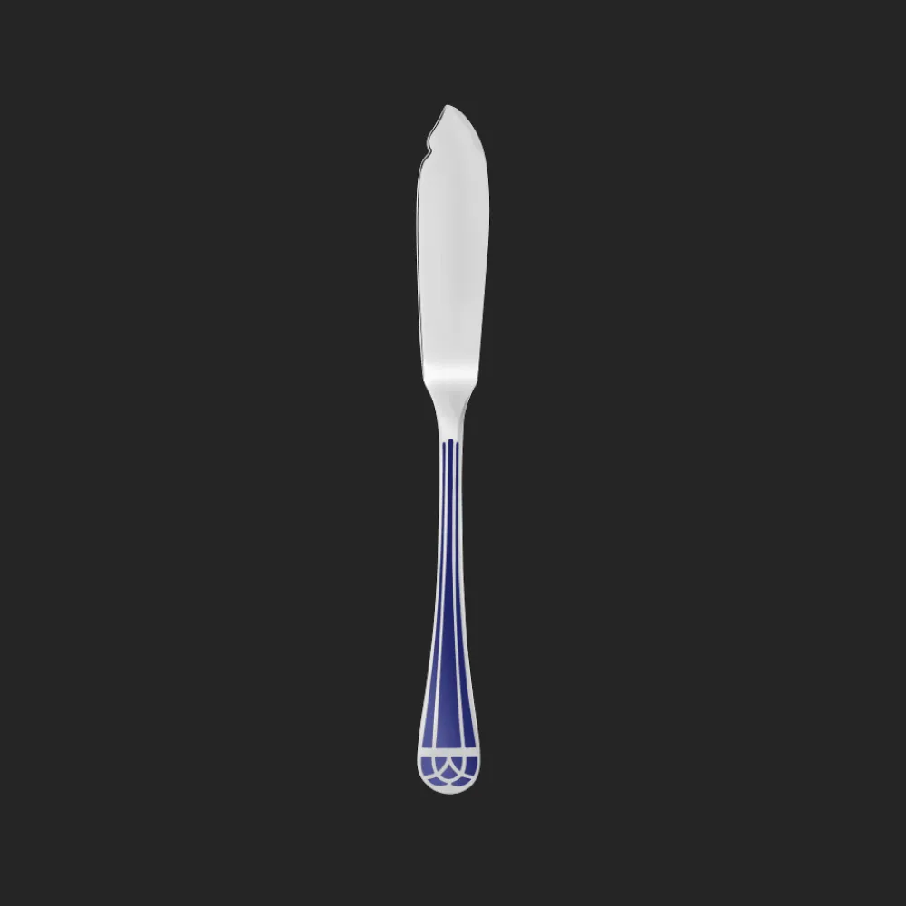Couteaux Et Portes-Couteaux*Christofle Couteau à poisson en métal argenté - Bleu Marbré