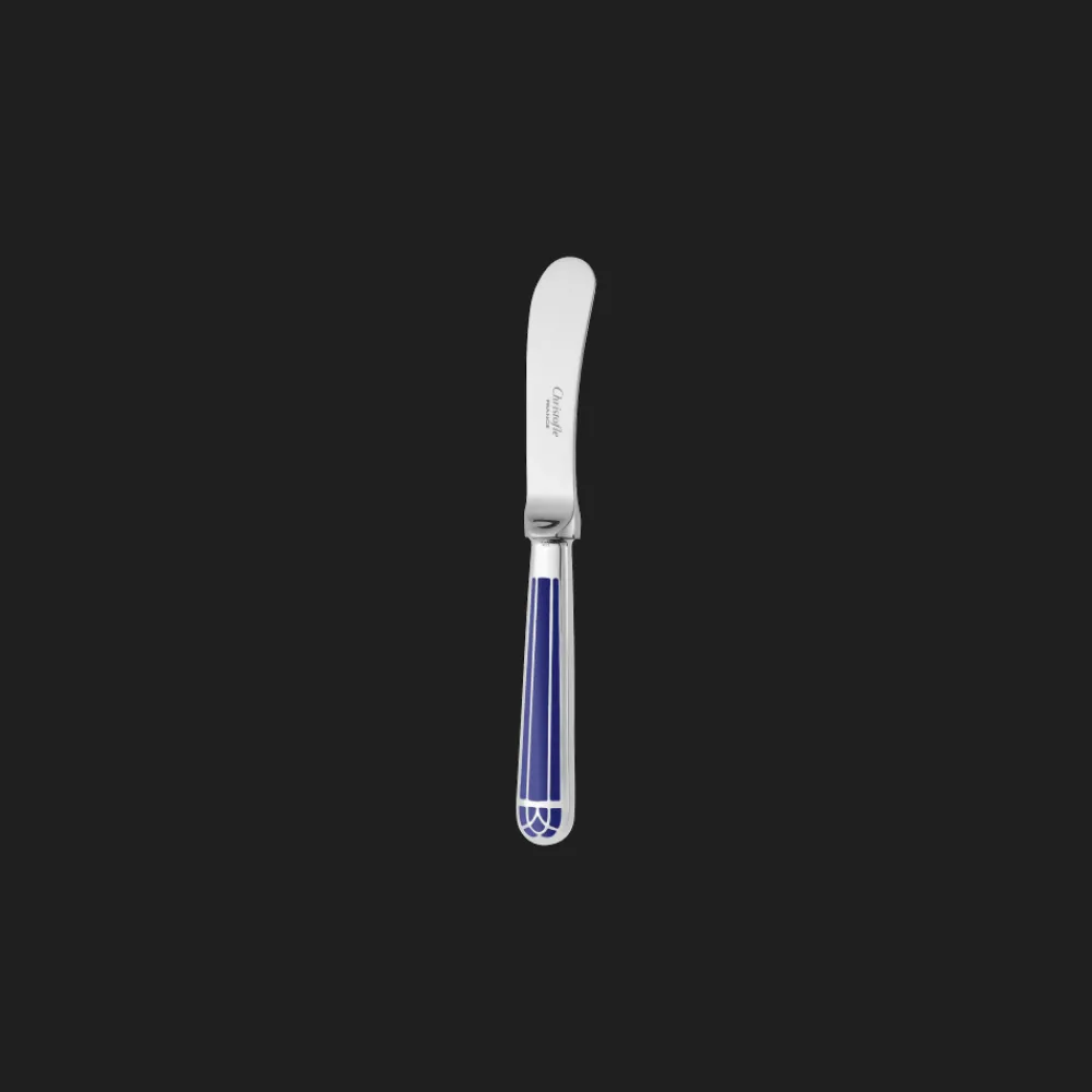 Couteaux Et Portes-Couteaux*Christofle Couteau à tartiner en métal argenté - Bleu Marbré
