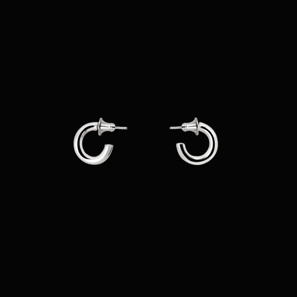 Boucles D’Oreilles Femme*Christofle Créoles moyen modèle en argent massif
