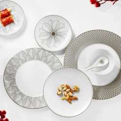 Services Asiatiques|Cuillères*Christofle Cuillère chinoise en porcelaine finition Platine
