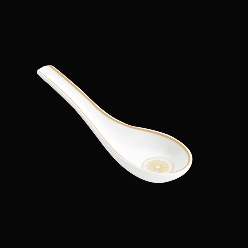 Services Asiatiques|Cuillères*Christofle Cuillère chinoise en porcelaine finition Or