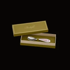 Cadeaux Personnalisables|Cadeaux Personnalisés*Christofle Cuillère naissance Rose Quartz Talisman Métal argenté