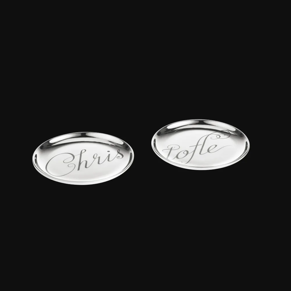 Cadeaux Cocktails Et Spiritueux|Cadeaux Oenologie*Christofle Duo de dessous de verre en Porcelaine finition Platine