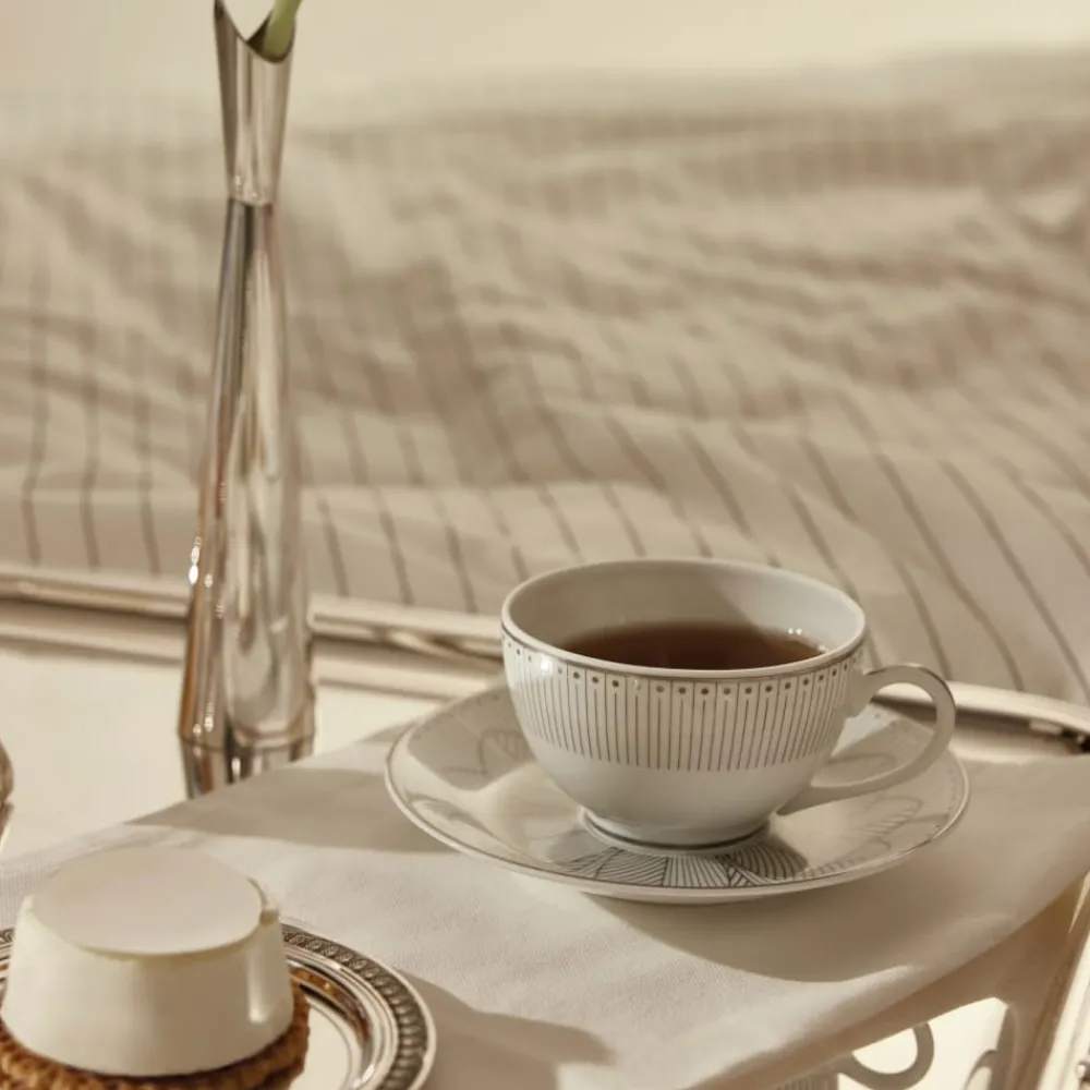 Cadeaux Thé Et Café|Accessoires Thé Et Café*Christofle Ensemble de 2 tasses à thé et soucoupes finition Platine