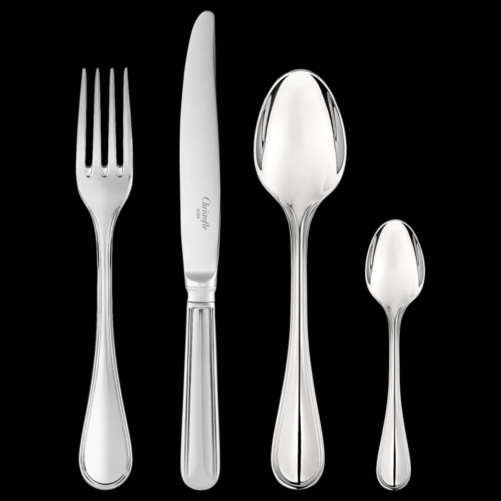 Services De Table Et Ménagères*Christofle Ensemble pour 12 personnes (48 pièces) en acier avec boîte de rangement