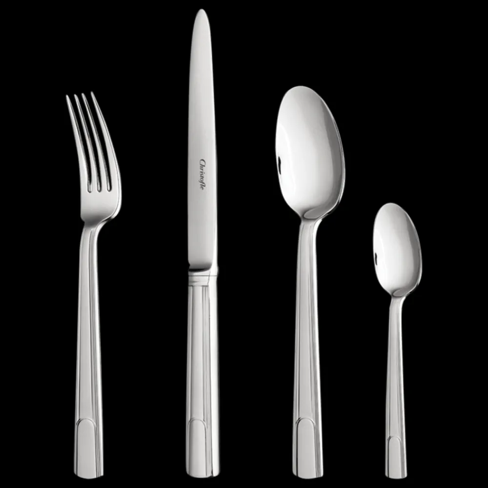Services De Table Et Ménagères*Christofle Ensemble pour 12 personnes (48 pièces) en acier avec boîte de rangement
