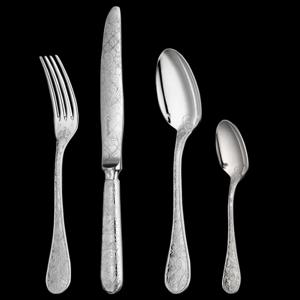 Services De Table Et Ménagères*Christofle Ensemble pour 12 personnes (48 pièces) en métal argenté avec boîte de rangement