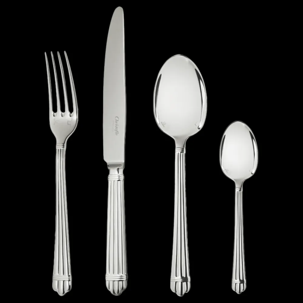 Services De Table Et Ménagères*Christofle Ensemble pour 6 personnes (24 pièces) en métal argenté avec boîte rangement