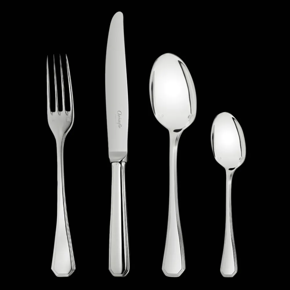 Services De Table Et Ménagères*Christofle Ensemble pour 12 personnes (48 pièces) en métal argenté avec boîte de rangement