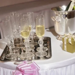Verres En Cristal*Christofle Lot de 2 flûtes à champagne
