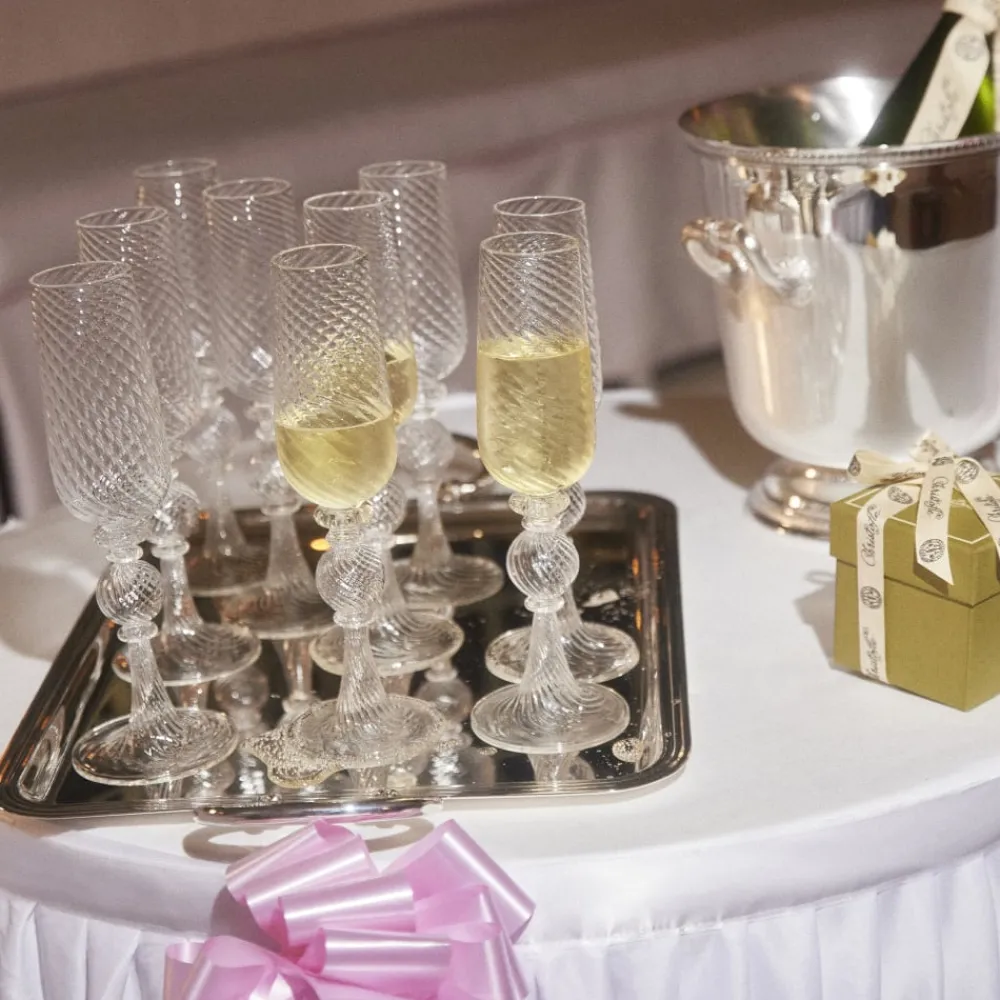 Verres En Cristal*Christofle Lot de 2 flûtes à champagne