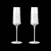 Verres En Cristal|Verres En Cristal*Christofle Lot de 2 flûtes à champagne en cristal
