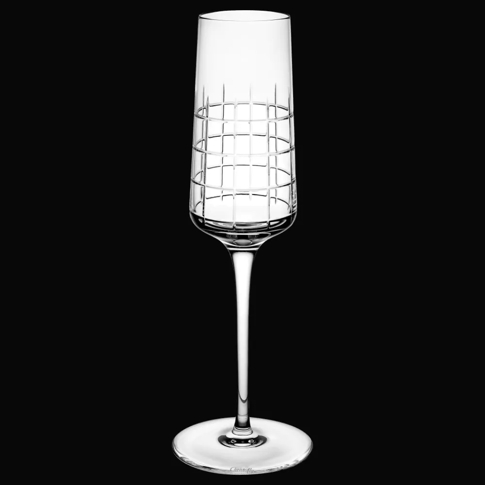 Verres En Cristal|Verres En Cristal*Christofle Lot de 2 flûtes à champagne en cristal
