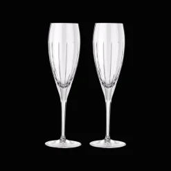Verres En Cristal|Verres En Cristal*Christofle Lot de 2 flutes à champagne en cristal
