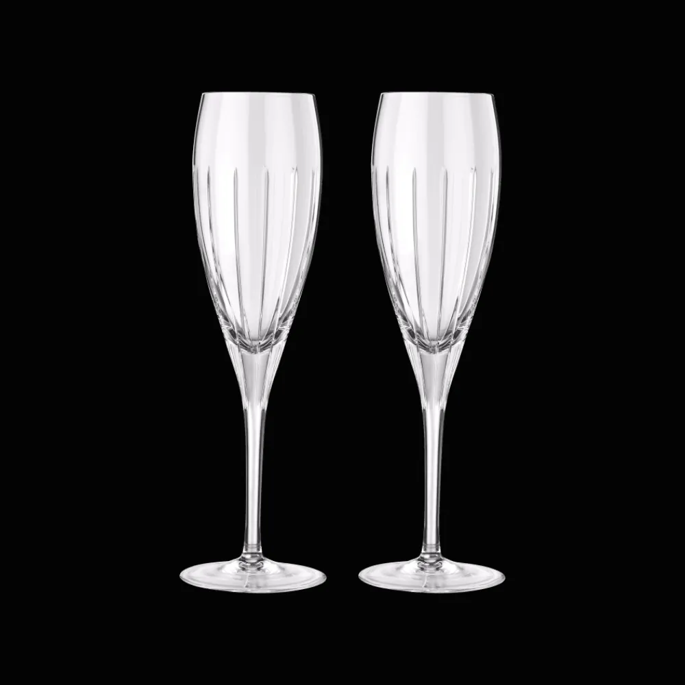 Verres En Cristal|Verres En Cristal*Christofle Lot de 2 flutes à champagne en cristal