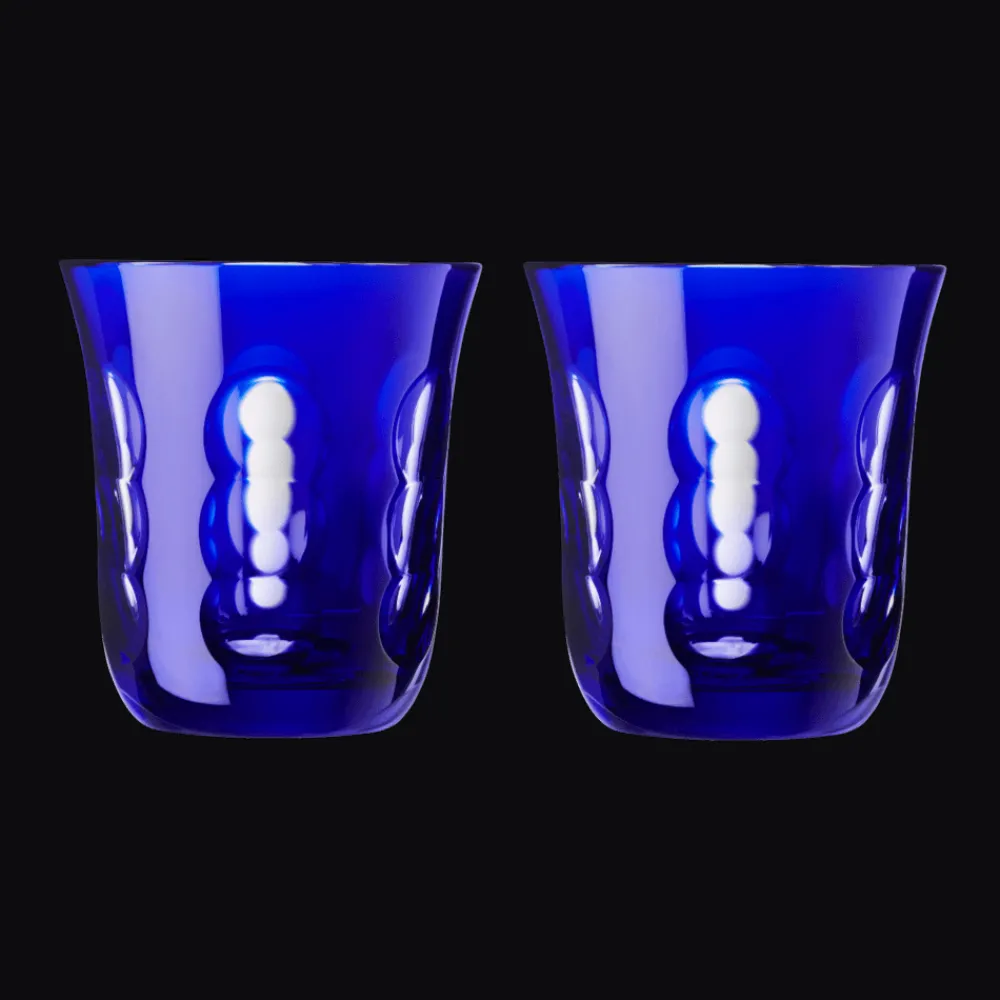 Verres En Cristal|Verres En Cristal*Christofle Lot de 2 verres à eau en cristal bleu