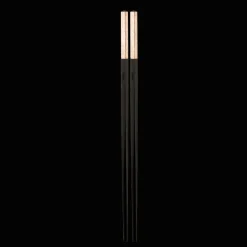 Services Asiatiques|Baguettes*Christofle Paire de baguettes chinoises en ébène, finition or rose