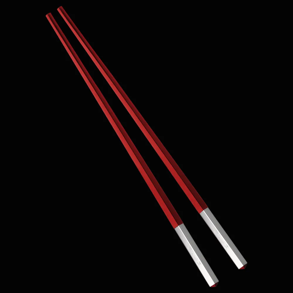 Cadeaux Personnalisables|Services Asiatiques*Christofle Paire de baguettes chinoises rouges