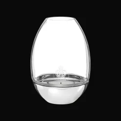 Bougeoirs Et Photophores*Christofle Photophore transparent en verre et socle en acier