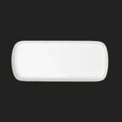 Plats|Assiettes*Christofle Plat à cake 37x16cm en porcelaine finition Platine